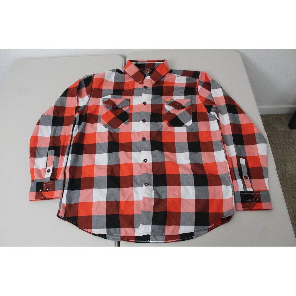 Dixxon Flannel Co Ironhead WTF Plaid Button Down Shirt Mens XL Red Black White